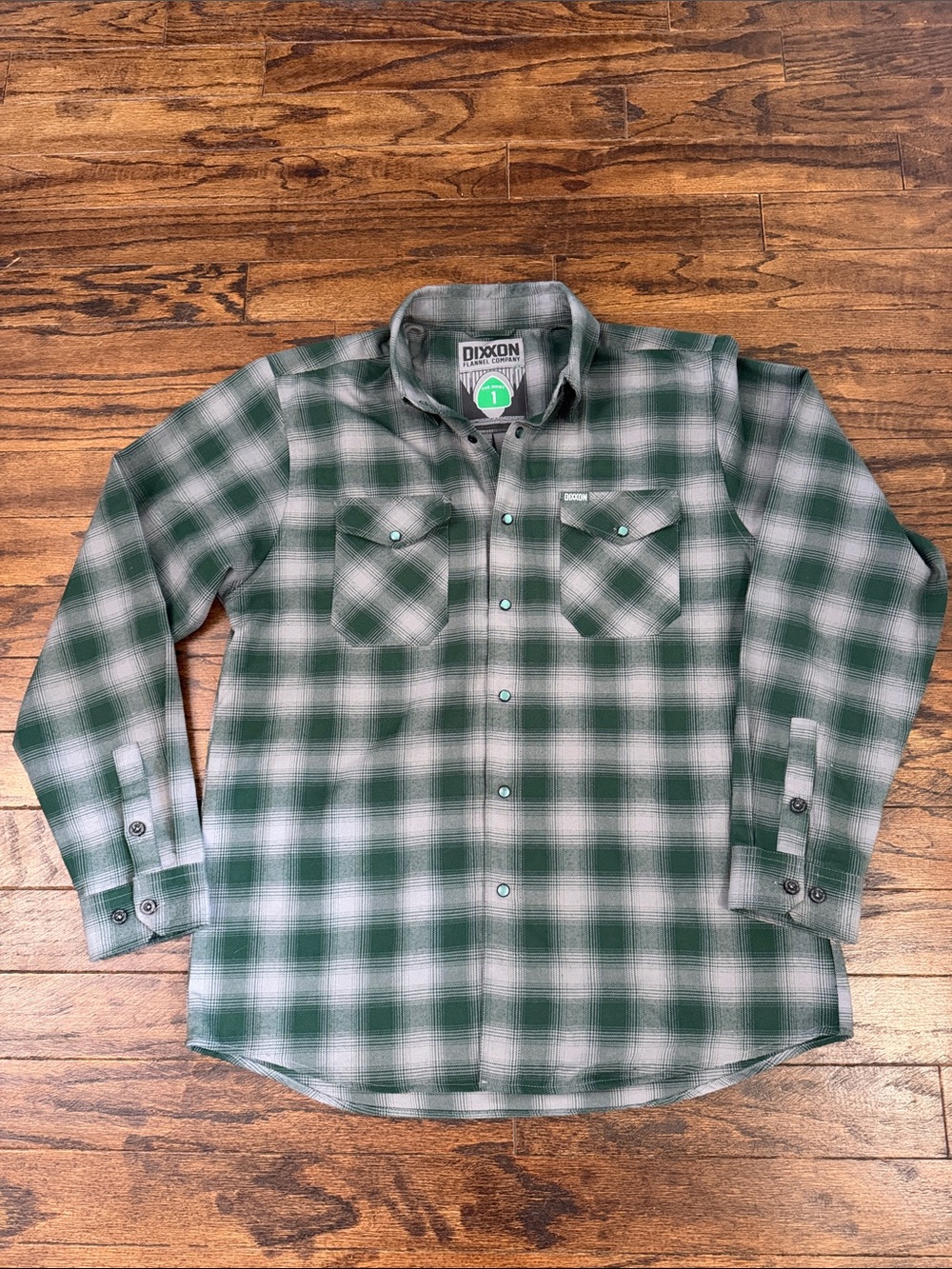 DIXXON The Bixby 1 Green and White Plaid Men's Shirt